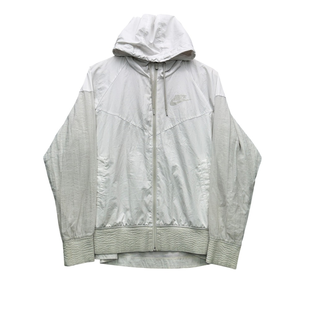 Nike Windrunner Windbreaker Jacket Womens Medium White Full Zip Outdoor Running